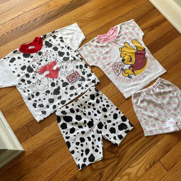 VINTAGE 90s Disney- Bundle of Two 4T Short Sleeve/Shorts Outfits - Picture 2 of 16